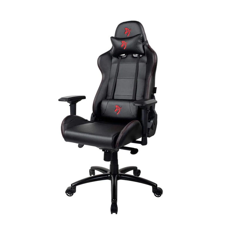 Arozzi Verona Signature Premium PU Leather Ergonomic Gaming Chair - Black - Red Accents - كرسي